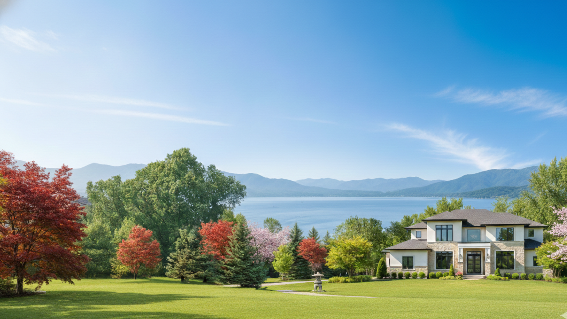 青空と不動産物件の背景